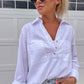 White 3/4 Button Down Blouse