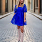 Royal Blue Textured Dress