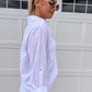 White 3/4 Button Down Blouse