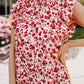Red Floral Sleeveless Blouse