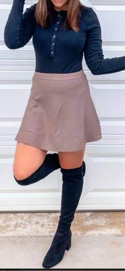 Mocha A-Line Skirt