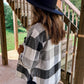 Grey/White Button Up Plaid Shacket