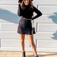 Black Sweater Crop Top/Skirt Set