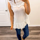 (Size Small)White Lace Sleeveless Tunic Top