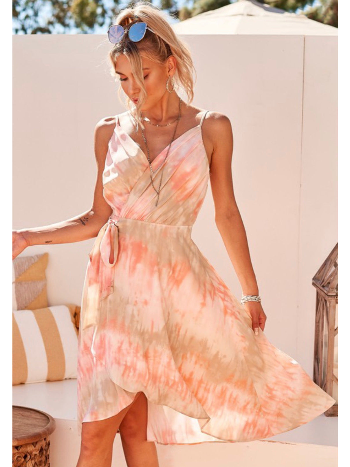 Blush wrap cheap midi dress