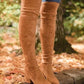 Camel Over the Knee Suede Boots