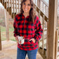 Red Buffalo Plaid Zip Up Pullover