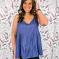 Blue Violet Tiered Tank Top