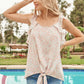 Taupe/Pink Floral Sleeveless Top