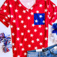 Red Star Print Top