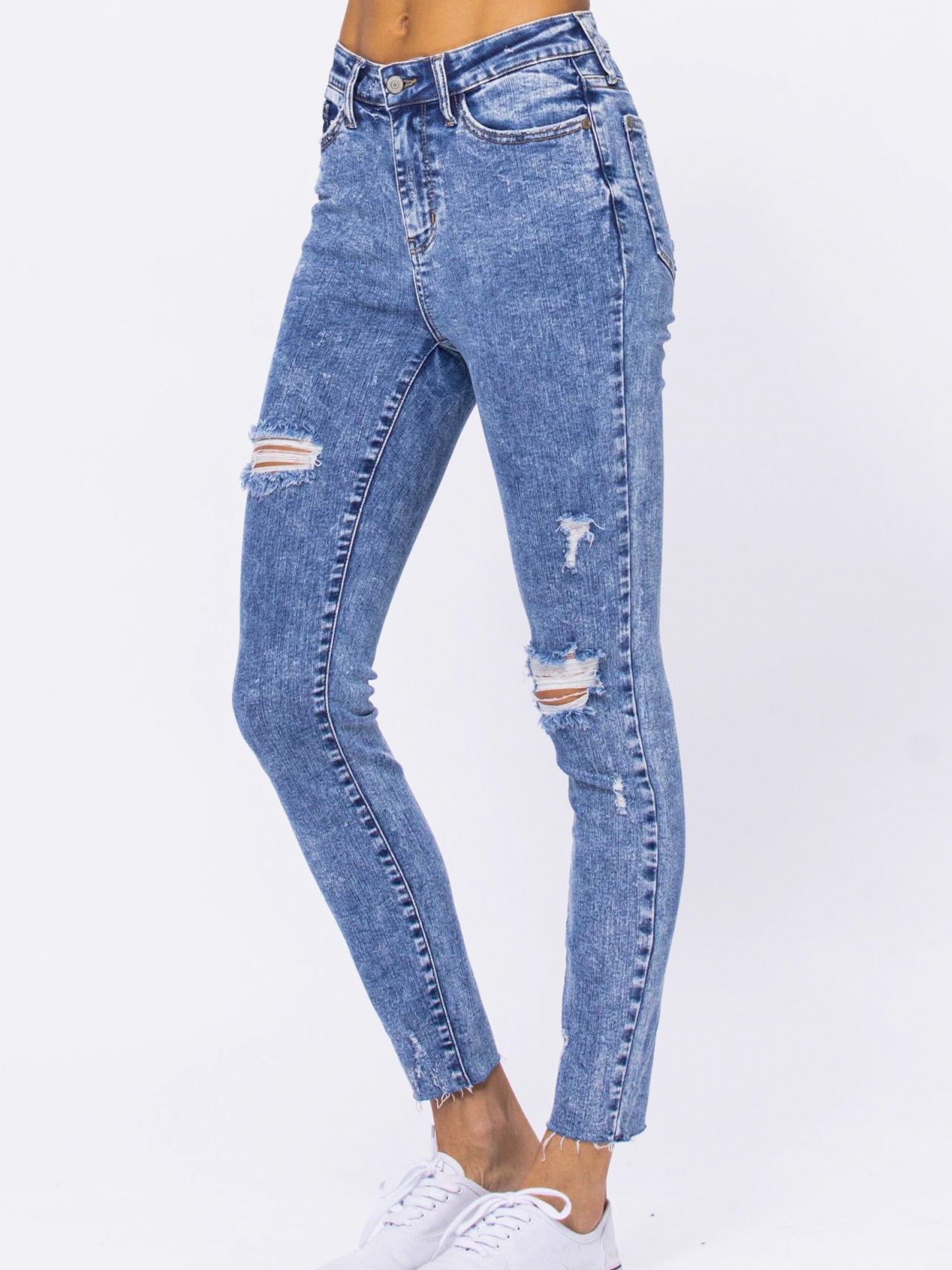 (Size 15) High Rise Acid Wash Judy Blue Jeans