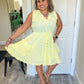 (Size Medium)Yellow Smocked Summer Dress