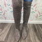 Grey Over the Knee Suede Boots
