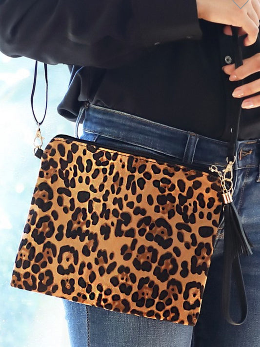 Leopard Crossbody Clutch Bag
