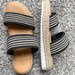 Black Striped Espadrilles Sandals