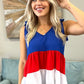 Red, White, and Blue Babydoll Top
