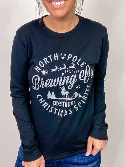 (Size Small)Black North Pole Brewing Co Tee