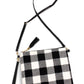 Black/White Plaid Crossbody Clutch Bag
