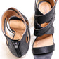 Black Open Toe Wedge Heel Sandal